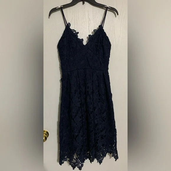 Love...Ady Dresses | Love..Ady Dress Navy Blue Lace Softgirl ballet-core Dress | Color: Blue | Size: S | Jbee310'S Closet